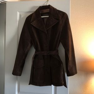 Vintage suede belted jacket